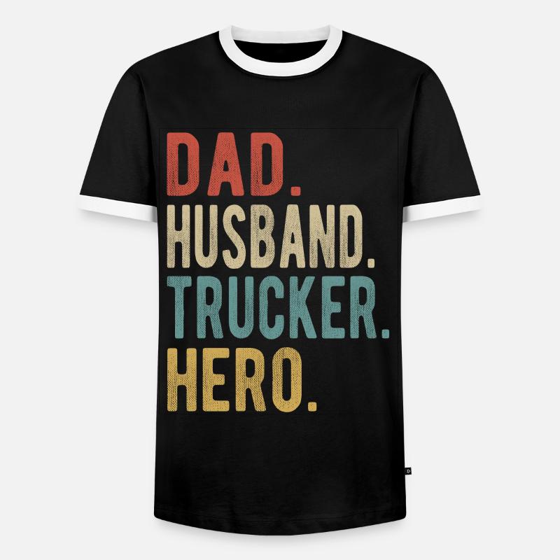 Trucker Papa Ehemann Held - Männer Kontrast-T-Shirt - Schwarz/Weiß