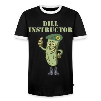 Dill Instructor Essiggurke Lustige Gurke Geschenk - Männer Kontrast-T-Shirt - Schwarz/Weiß - Vorne - AI Model Female 172 light (172cm) & AI Model Male 178 light (178cm)