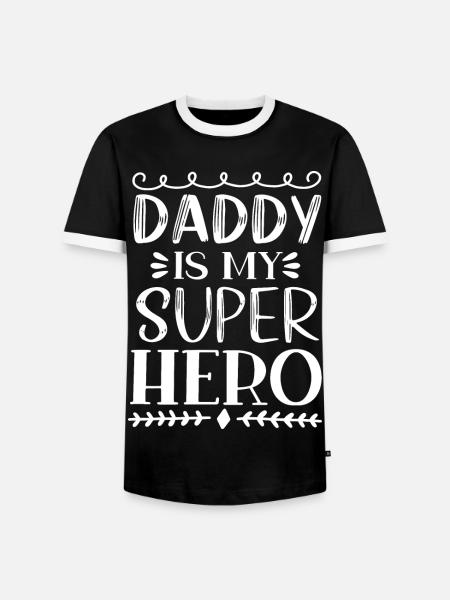 Daddy Is My Super Hero - T-shirt contrasté Homme - noir/blanc