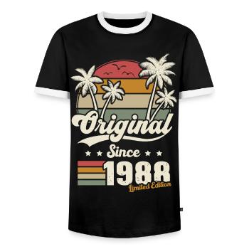 Cadeau 1988 Ans Anniversaire Vintage nés en 1988 - T-shirt contrasté Homme - noir/blanc - Devant - AI Model Female 172 light (172cm) & AI Model Male 178 light (178cm)