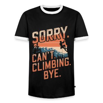 Climbing Free Climbing Rock Climbing Saying - Men's Ringer Shirt - black/white - Front - AI Model Female 172 light (172cm) & AI Model Male 178 light (178cm)