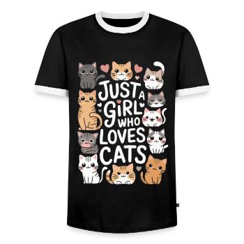 Dicton de chats mignons pour les femmes et les filles - T-shirt contrasté Homme - noir/blanc - Devant - AI Model Female 172 light (172cm) & AI Model Male 178 light (178cm)