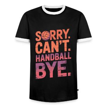 Handball vintage Spruch - Männer Kontrast-T-Shirt - Schwarz/Weiß - Vorne - AI Model Female 172 light (172cm) & AI Model Male 178 light (178cm)