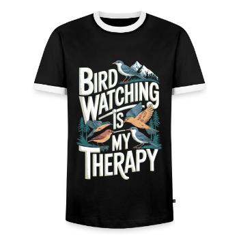 Vogelbeobachtung Ornithologe Vögel - Männer Kontrast-T-Shirt - Schwarz/Weiß - Vorne - AI Model Female 172 light (172cm) & AI Model Male 178 light (178cm)
