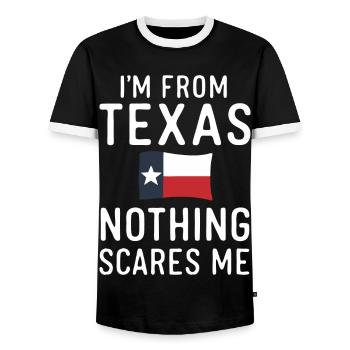 Texas State Texans Texas - Men's Ringer Shirt - black/white - Front - AI Model Female 172 light (172cm) & AI Model Male 178 light (178cm)