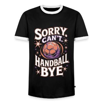 Handball vintage Spruch - Männer Kontrast-T-Shirt - Schwarz/Weiß - Vorne - AI Model Female 172 light (172cm) & AI Model Male 178 light (178cm)