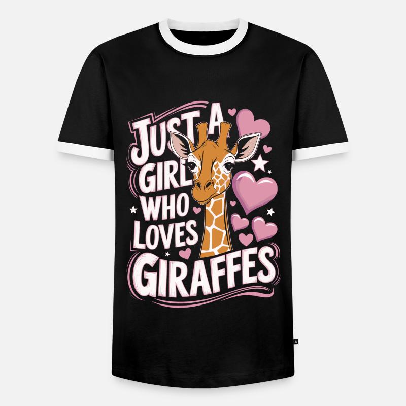 Giraffe Spruch Mädchen - Männer Kontrast-T-Shirt - Schwarz/Weiß