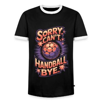 Handball vintage Spruch - Männer Kontrast-T-Shirt - Schwarz/Weiß - Vorne - AI Model Female 172 light (172cm) & AI Model Male 178 light (178cm)