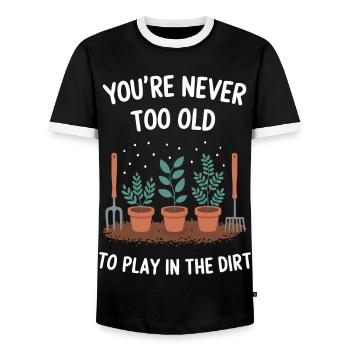Gardener Garden Plants Gardening - Men's Ringer Shirt - black/white - Front - AI Model Female 172 light (172cm) & AI Model Male 178 light (178cm)