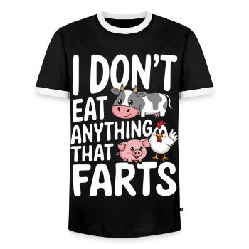 Végétarien Végétalien Végétarien Végétarien - T-shirt contrasté Homme - noir/blanc - Devant - AI Model Female 172 light (172cm) & AI Model Male 178 light (178cm)
