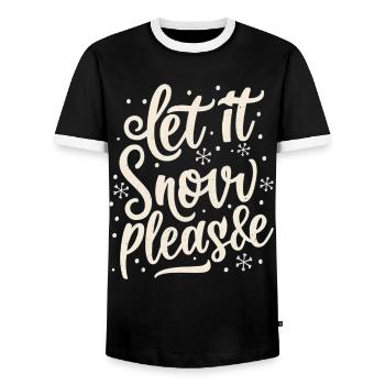 Let it snow - Men's Ringer Shirt - black/white - Front - AI Model Female 172 light (172cm) & AI Model Male 178 light (178cm)