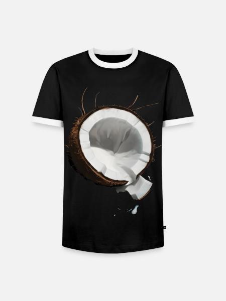 Kokosnuss Frucht - Männer Kontrast-T-Shirt - Schwarz/Weiß