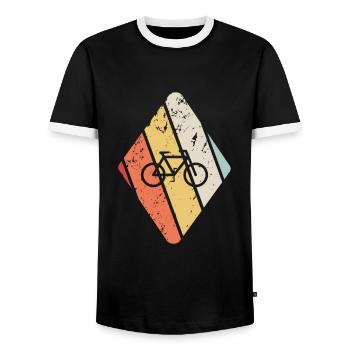 Vintage Fahrrad Rad Rennradfahrer Geschenk - Männer Kontrast-T-Shirt - Schwarz/Weiß - Vorne - AI Model Female 172 light (172cm) & AI Model Male 178 light (178cm)