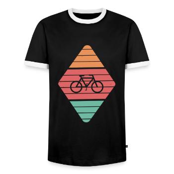 Cadeau amusant pour les pistes cyclables - T-shirt contrasté Homme - noir/blanc - Devant - AI Model Female 172 light (172cm) & AI Model Male 178 light (178cm)