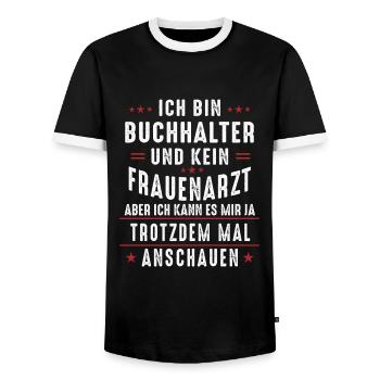 Accountant Bookkeeper Tax Season CPA Gift - Men's Ringer Shirt - black/white - Front - AI Model Female 172 light (172cm) & AI Model Male 178 light (178cm)