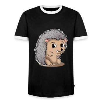 Lustig Igel Haustier Igelbesitzer Geschenk - Männer Kontrast-T-Shirt - Schwarz/Weiß - Vorne - AI Model Female 172 light (172cm) & AI Model Male 178 light (178cm)