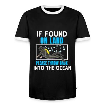 Cadeau de plongée sousmarine avec océan - T-shirt contrasté Homme - noir/blanc - Devant - AI Model Female 172 light (172cm) & AI Model Male 178 light (178cm)