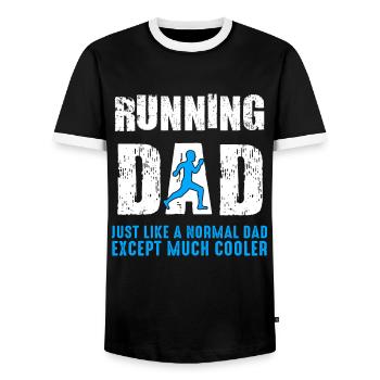 Cadeau du papa joggeur pour la course à pied - T-shirt contrasté Homme - noir/blanc - Devant - AI Model Female 172 light (172cm) & AI Model Male 178 light (178cm)