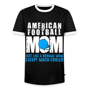 Funny American Football Player Mom Gift - Men's Ringer Shirt - black/white - Front - AI Model Female 172 light (172cm) & AI Model Male 178 light (178cm)