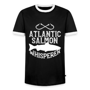 Drôle de pêche Cadeau de poisson d'eau douce au - T-shirt contrasté Homme - noir/blanc - Devant - AI Model Female 172 light (172cm) & AI Model Male 178 light (178cm)