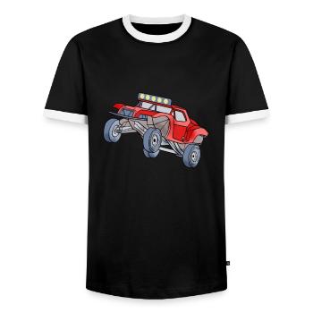 Dune Buggy Graphic Beach Buggy RC Car Truck Gift - Men's Ringer Shirt - black/white - Front - AI Model Female 172 light (172cm) & AI Model Male 178 light (178cm)