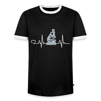 Female Biologist Science DNA Biology Teacher - Men's Ringer Shirt - black/white - Front - AI Model Female 172 light (172cm) & AI Model Male 178 light (178cm)