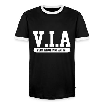 Art Artists Painter Creative Designer Drawing Gift - Men's Ringer Shirt - black/white - Front - AI Model Female 172 light (172cm) & AI Model Male 178 light (178cm)