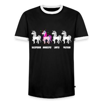 Accountant Bookkeeper Tax Season CPA Gift - Men's Ringer Shirt - black/white - Front - AI Model Female 172 light (172cm) & AI Model Male 178 light (178cm)