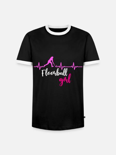 Floorball Mädchen - Männer Kontrast-T-Shirt - Schwarz/Weiß