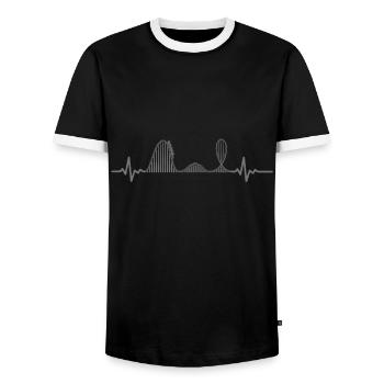 Fête foraine Roller Coaster - T-shirt contrasté Homme - noir/blanc - Devant - AI Model Female 172 light (172cm) & AI Model Male 178 light (178cm)