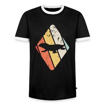 New Caledonian Giant Gecko Leachie Gecko Pet Gift - Men's Ringer Shirt - black/white - Front - AI Model Female 172 light (172cm) & AI Model Male 178 light (178cm)