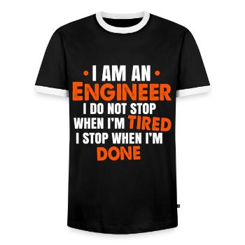 Ingenieur Ingenieurin Bauwesen Geschenk - Männer Kontrast-T-Shirt - Schwarz/Weiß - Vorne - AI Model Female 172 light (172cm) & AI Model Male 178 light (178cm)