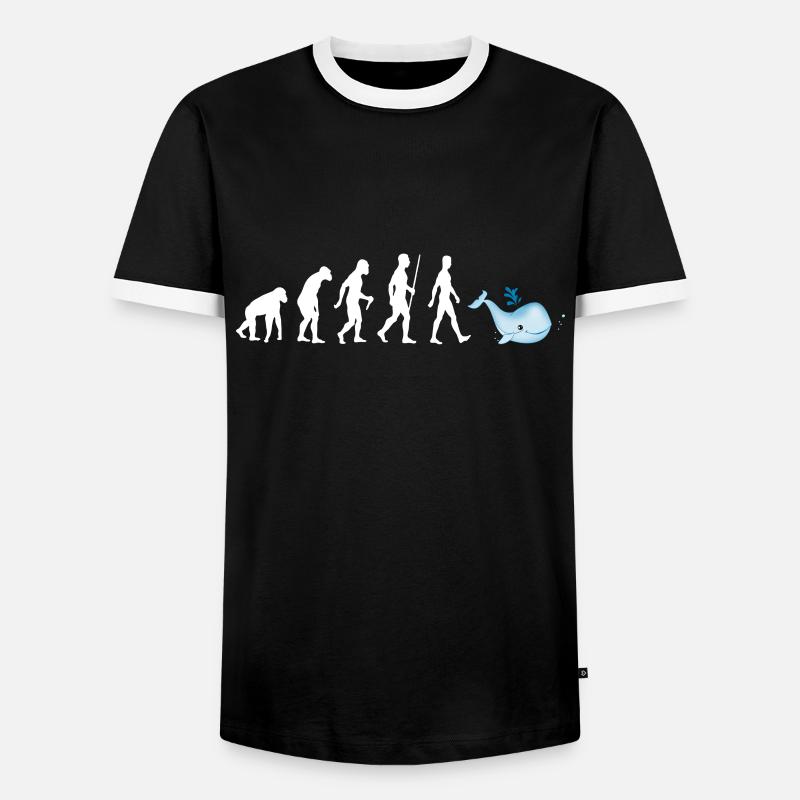 Wal Meerestiere Geschenk - Männer Kontrast-T-Shirt - Schwarz/Weiß