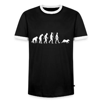 Cute Otter Evolution Pet Animal Lover Gift - Men's Ringer Shirt - black/white - Front - AI Model Female 172 light (172cm) & AI Model Male 178 light (178cm)