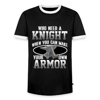 Drôle forgeron enclume fer-cadeau - T-shirt contrasté Homme - noir/blanc - Devant - AI Model Female 172 light (172cm) & AI Model Male 178 light (178cm)