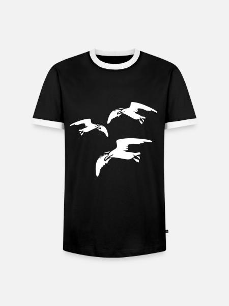 Vögel Vogel Möwen - Männer Kontrast-T-Shirt - Schwarz/Weiß