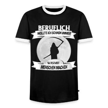 Professionnellement quelque chose avec les gens - T-shirt contrasté Homme - noir/blanc - Devant - AI Model Female 172 light (172cm) & AI Model Male 178 light (178cm)