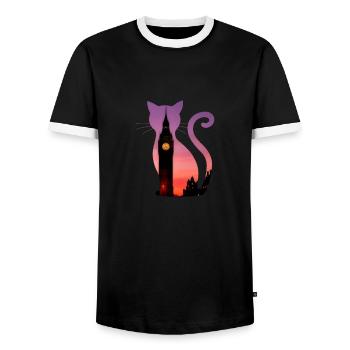 London Urlaub Ferien Reisen England Geschenk - Männer Kontrast-T-Shirt - Schwarz/Weiß - Vorne - AI Model Female 172 light (172cm) & AI Model Male 178 light (178cm)