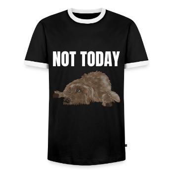 Irischer Wolfshund Geschenk - Männer Kontrast-T-Shirt - Schwarz/Weiß - Vorne - AI Model Female 172 light (172cm) & AI Model Male 178 light (178cm)