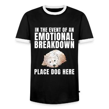West Highland White Terrier Gift - Men's Ringer Shirt - black/white - Front - AI Model Female 172 light (172cm) & AI Model Male 178 light (178cm)