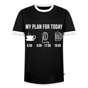 Funny Yoyo Hobby My Plan For Today - Men's Ringer Shirt - black/white - Front - AI Model Female 172 light (172cm) & AI Model Male 178 light (178cm)