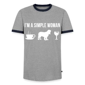 Pet Cocker Spaniel Dog Sweet Puppy Owner - Men's Ringer Shirt - grey/navy  - Front - AI Model Female 172 light (172cm) & AI Model Male 178 light (178cm)