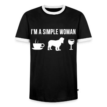 Pet Cocker Spaniel Dog Sweet Puppy Owner - Men's Ringer Shirt - black/white - Front - AI Model Female 172 light (172cm) & AI Model Male 178 light (178cm)