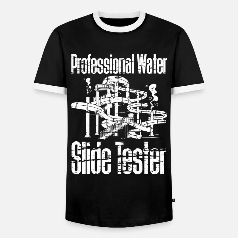 Professioneller Wasserrutschentester - Männer Kontrast-T-Shirt - Schwarz/Weiß