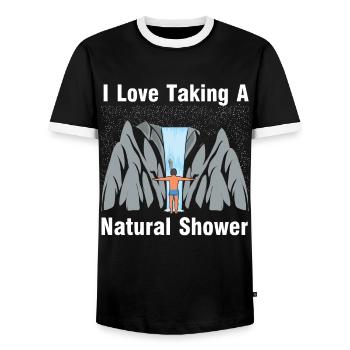 Man Under Waterfall - Douche naturelle - T-shirt contrasté Homme - noir/blanc - Devant - AI Model Female 172 light (172cm) & AI Model Male 178 light (178cm)