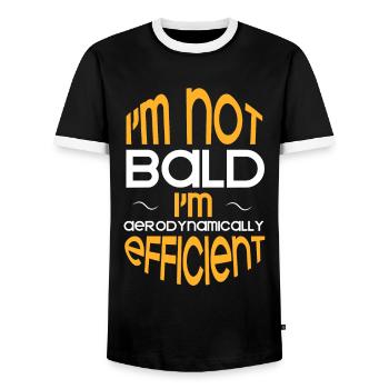 Aerodynamic Efficiency: Baldness Acceptance - Men's Ringer Shirt - black/white - Front - AI Model Female 172 light (172cm) & AI Model Male 178 light (178cm)