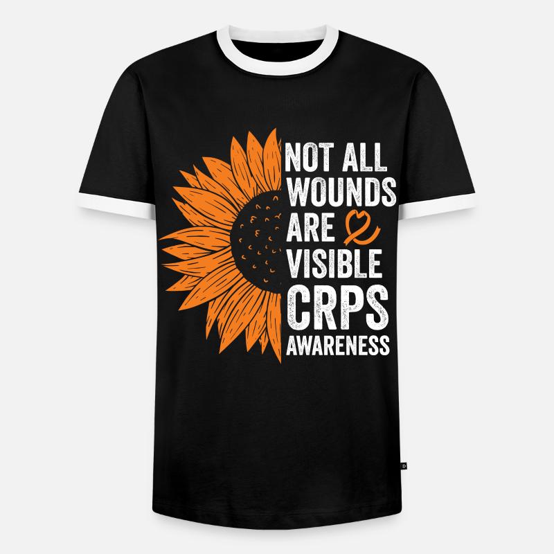 Unsichtbare Kämpfe: CRPS-Bewusstsein - Männer Kontrast-T-Shirt - Schwarz/Weiß