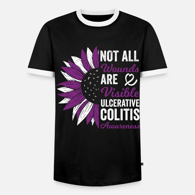 Invisible Struggle: Ulcerative Colitis - Men's Ringer Shirt - black/white