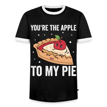 You're the apple to my cake – apple pie - Men's Ringer Shirt - black/white - Front - AI Model Female 172 light (172cm) & AI Model Male 178 light (178cm)
