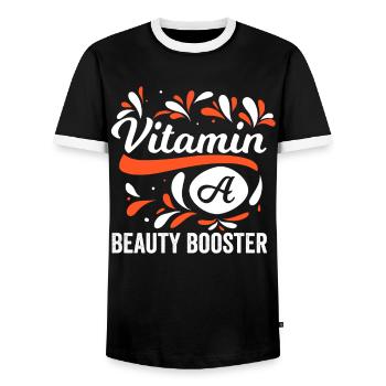 Vitamin A Beauty Booster Motiv - Männer Kontrast-T-Shirt - Schwarz/Weiß - Vorne - AI Model Female 172 light (172cm) & AI Model Male 178 light (178cm)